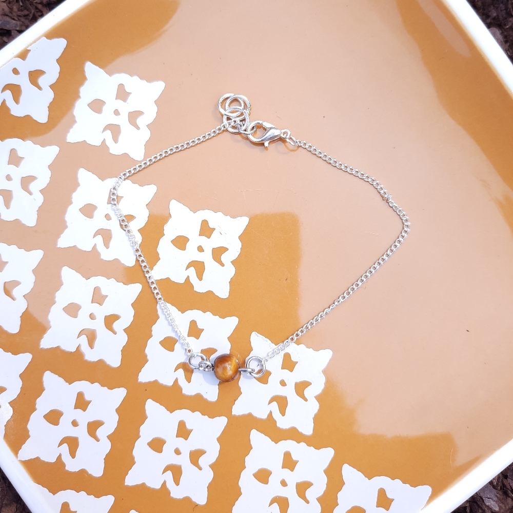 Tiger Stone Simple Chain Bracelet